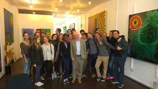 Giles Waterfield And Students On A Visit To John Hoyland's London Studio