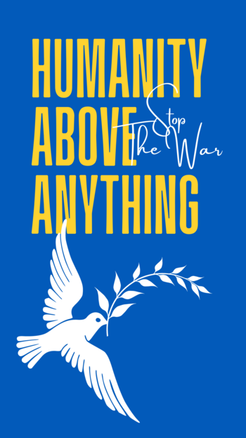 Blue And Yellow Typography Peace Stop The War Instagram Story